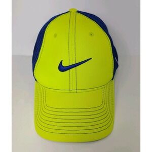 Nike Golf Flexfit 20XI VR Pro Mesh Trucker Hat Neon Yellow Blue Swoosh Snapback